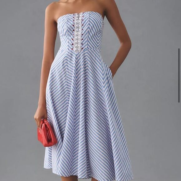 Maeve Strapless A-Line Dress by Anthropologie